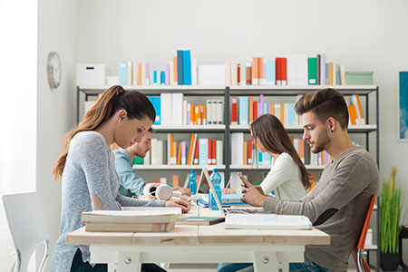 Group of learners practicing full stack web development